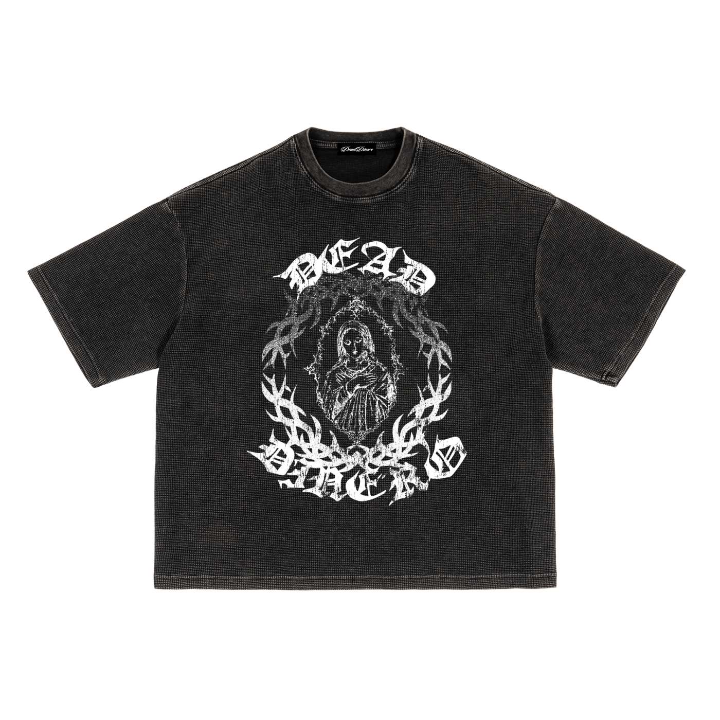 THORN EMBLEM CROPPED THERMAL T-SHIRT BLACK
